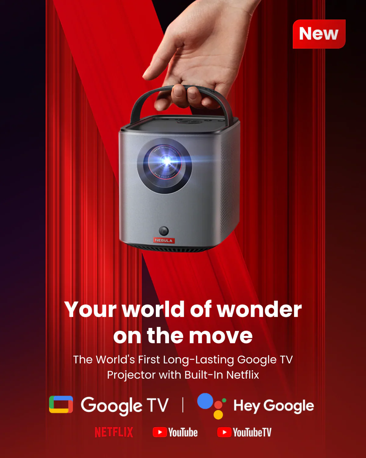 Mars 3 Air | Portable Projector & 100-Inch Home Projector Screen - Image 2