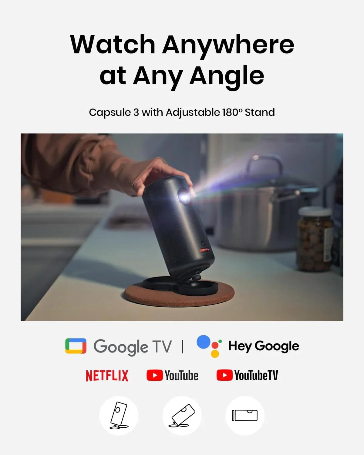 Capsule 3 (New) | 1080p Mini Google TV Projector - Image 12