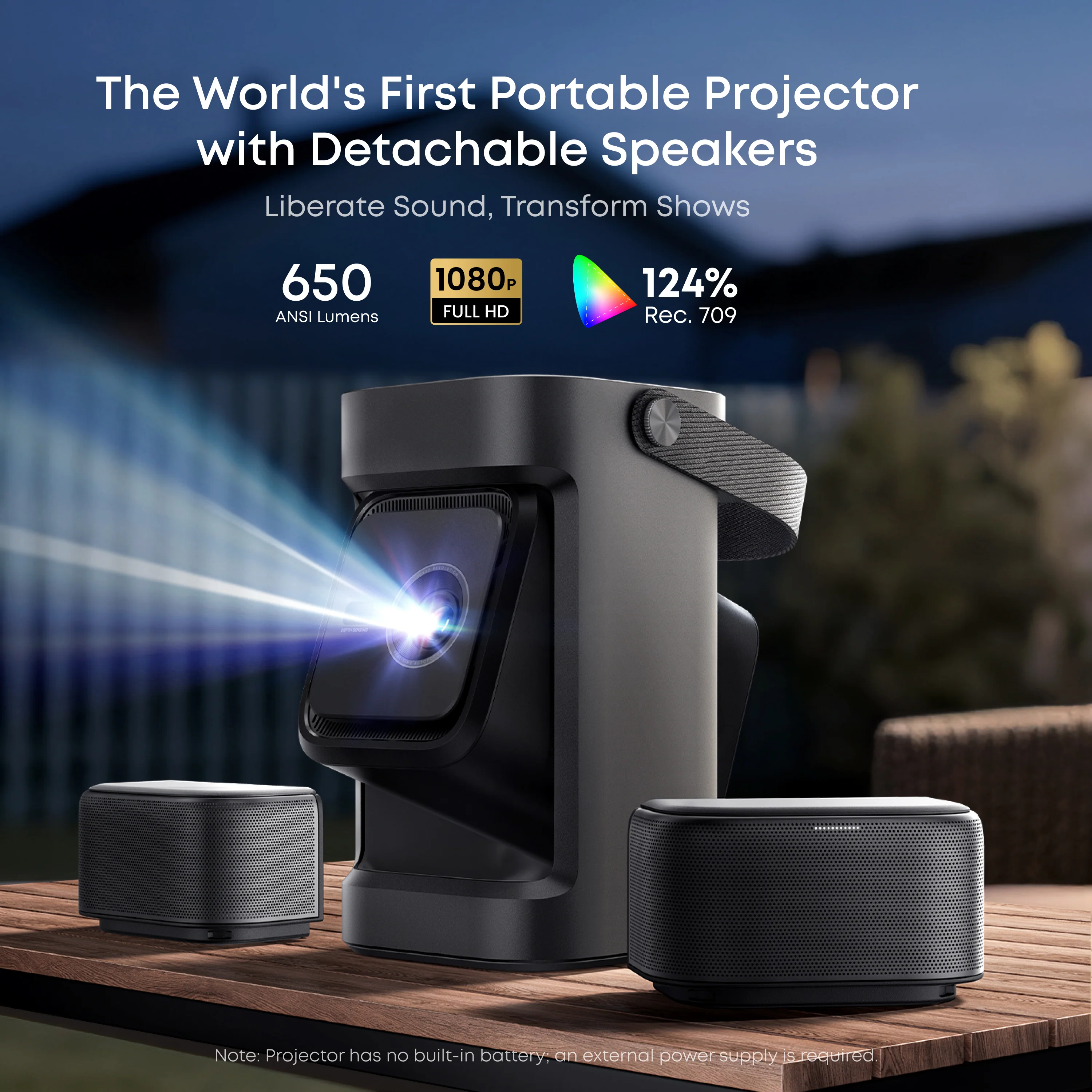 Nebula P1 World's First Portable Projector with Detachable Speakers - Image 2