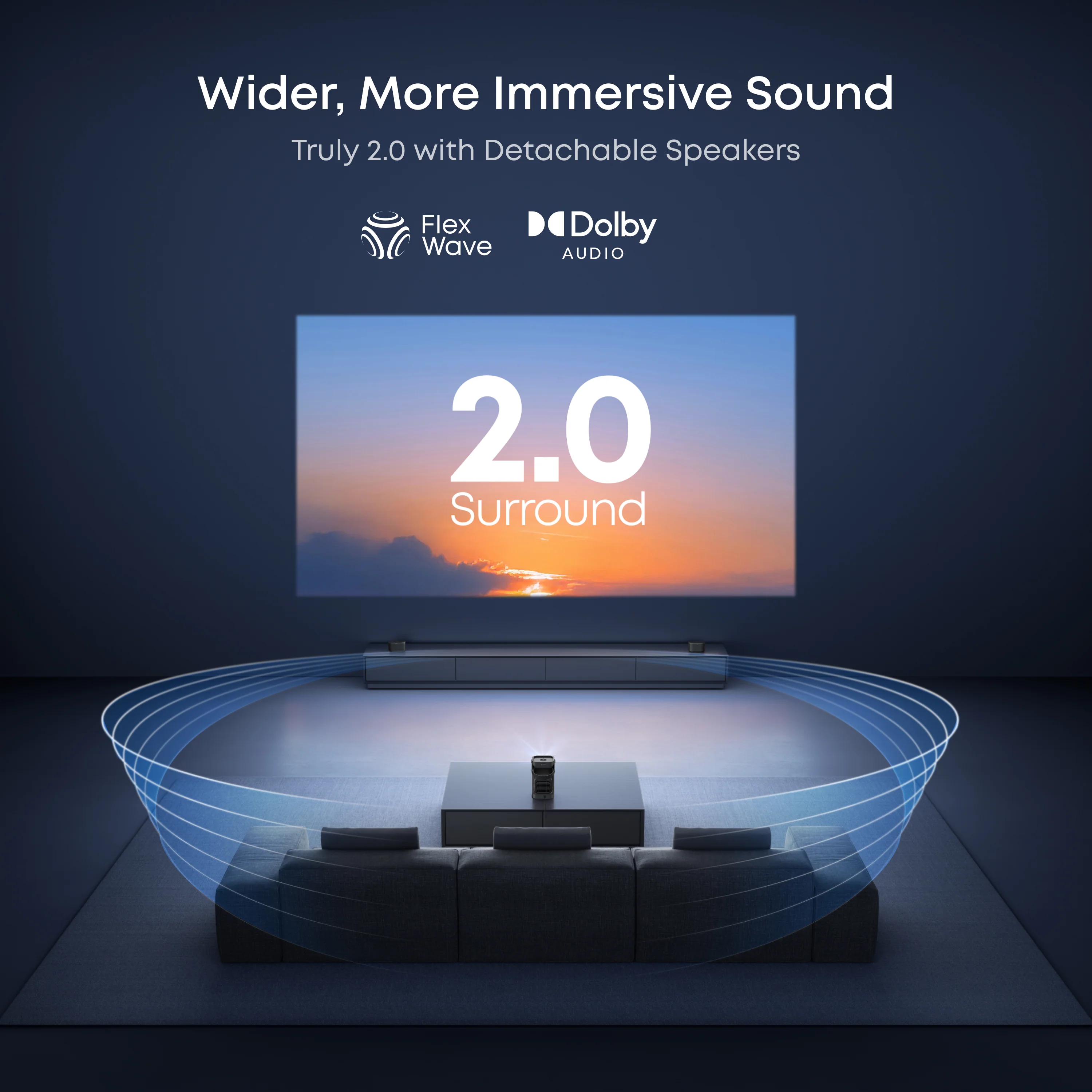Nebula P1 World's First Portable Projector with Detachable Speakers - Image 4